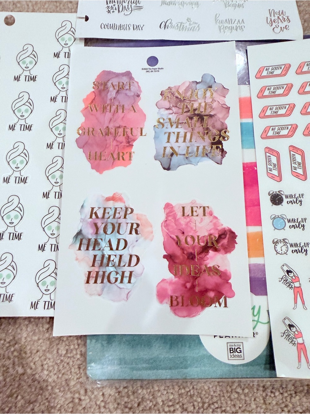 Happy Planner BIG Wellness Health Planner Bundle Stickers Purple Discs - Picture 9 of 13
